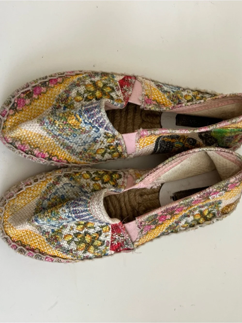 Woven Multicolor Slip-On Espadrilles - Pink Accent